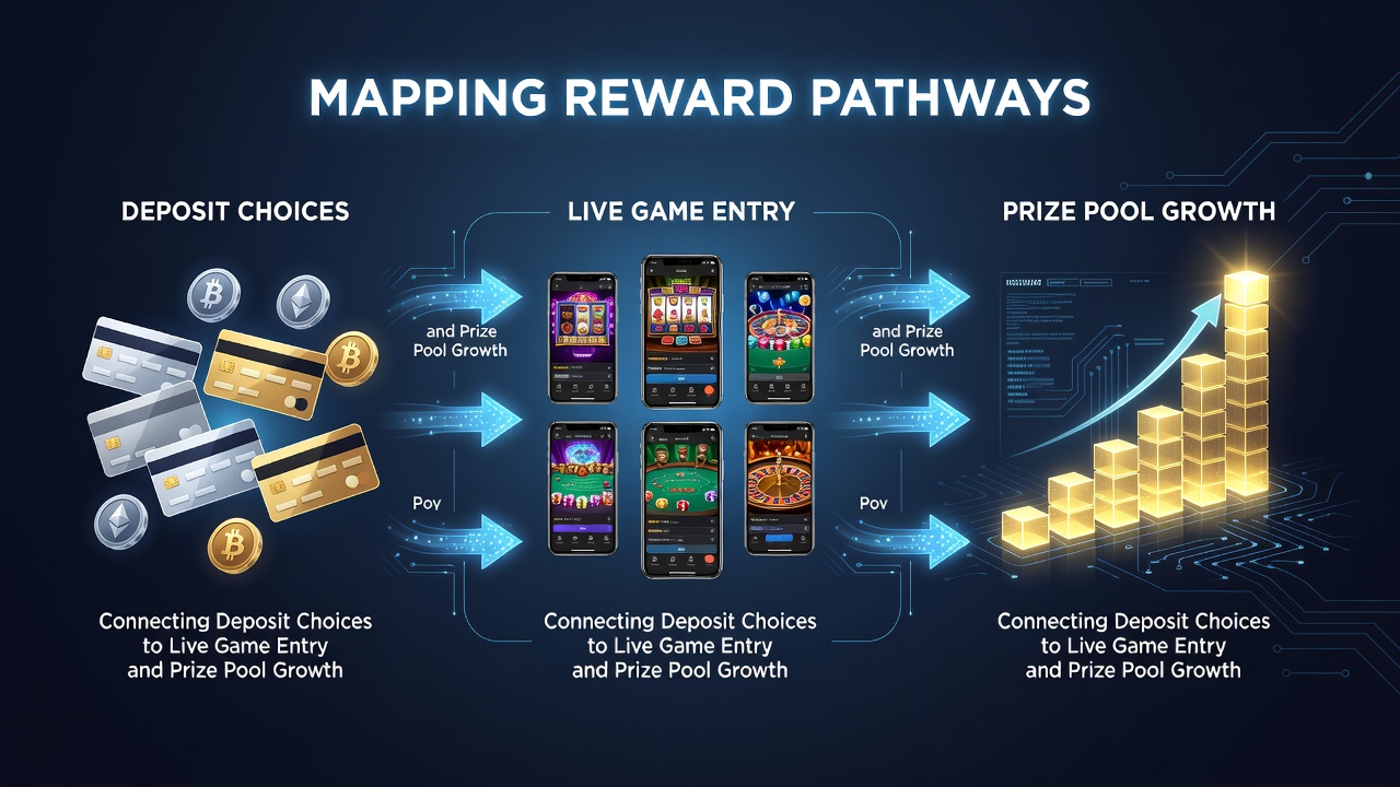 Übersicht über Belohnungspfade in mobilen Casino-Apps mit Fokus auf Einzahlungen und Preispools