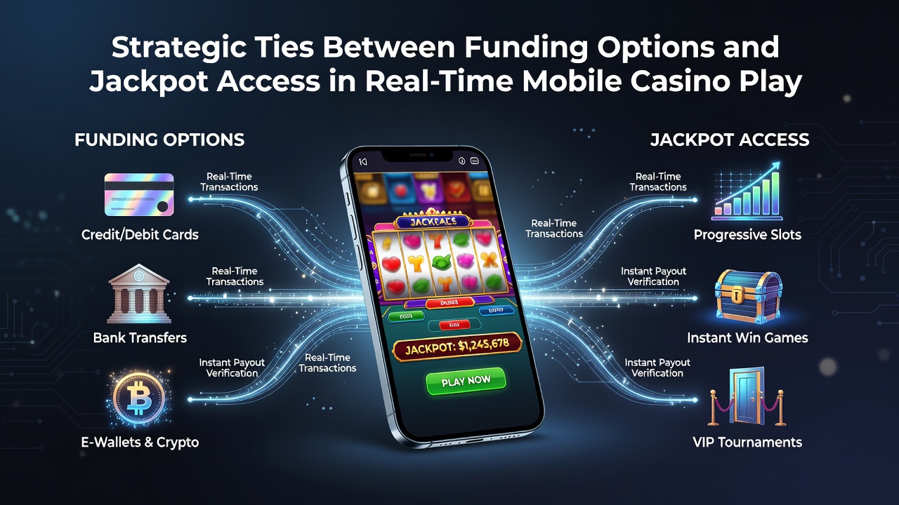 Darstellung strategischer Verbindungen zwischen Zahlungsmethoden und Jackpot-Zugriff in mobilen Echtzeit-Casinos