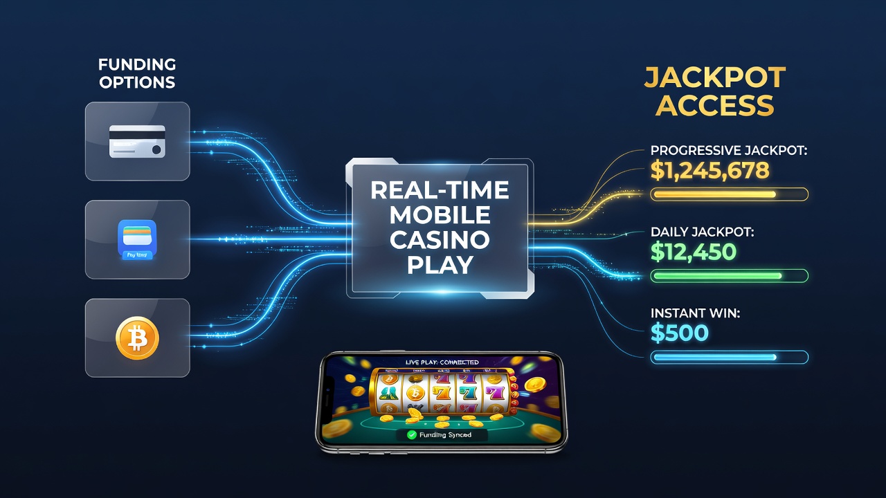 Illustration der Integration von Zahlungsoptionen mit Echtzeit-Jackpot-Mechanismen auf mobilen Geräten